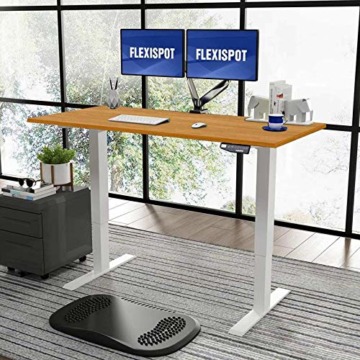 Flexispot Hemera Elektrisch Höhenverstellbarer Schreibtisch mit Tischplatte. Mit Memory-Steuerung und Softstart/-Stop& integriertes Anti-Kollisionssystem (140 x 70 cm, Weiß+Ahorn) - 5