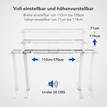 Flexispot Hemera Elektrisch Höhenverstellbarer Schreibtisch mit Tischplatte. Mit Memory-Steuerung und Softstart/-Stop& integriertes Anti-Kollisionssystem (140 x 70 cm, Weiß+Ahorn) - 6