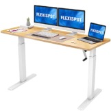 Flexispot Höhenverstellbarer Schreibtisch mit Tischplatte. (Weiß+ahorn, 180 x 80 cm) - 1
