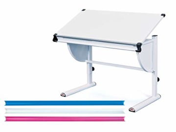 Höhenverstellbarer Schreibtisch mit kippbarer Ablage, weiß, 110x60x63-93 cm - 1