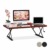 Relaxdays Sitz-Steh-Schreibtisch XXL, ergonomischer Steharbeitsplatz, höhenverstellbarer Aufsatz, BT: 120x60cm, rotbraun, 120x60 cm - 1