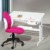 Schreibtisch aus massiver Kiefer, weiß-rosa Ausführung, neigbare Platte und höhenverstellbare Struktur - 7