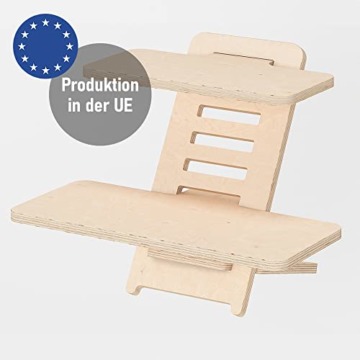 Stehschreibtisch Aufsatz | Stehpulte | Holz | Laptopständer | Ständer | Stehtisch | Rednerpult | Schreibtischaufsatz | Höhenverstellbar | Made in EU (Natürlich) - 6