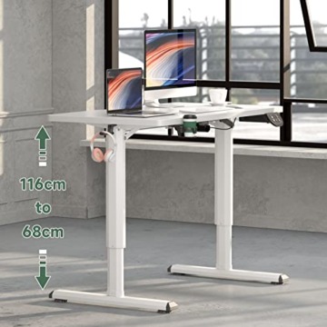 Dripex Schreibtisch höhenverstellbar elektrisch 110x60cm, Stehschreibtisch stufenlos verstellbar, höhenverstellbarer Schreibtisch mit Memory-Steuerung, ergonomischer Computertisch, weiß - 6