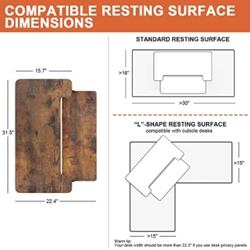 PUTORSEN Höhenverstellbarer Sitz-Steh-Arbeitsplatz Schreibtisch Computer Riser Workstation, Schreibtischaufsatz Steharbeitsplatz Standtisch - 32