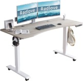 Radlove Schreibtisch Höhenverstellbar Elektrisch Stehpult，140 x 76 cm Stehschreibtisch mit 4 Memory-Steuerung mit Tischplatte 2-Fach-Teleskop Stehschreibtisch, Spleißbrett - 1
