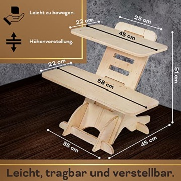 Stehschreibtisch Aufsatz | Stehpult Holz| Standing Desk | Ständer | Schreibtischaufsatz Holz | Stehpulte | Standsome Stehschreibtisch | Steh Schreibtisch | Made in EU - 5