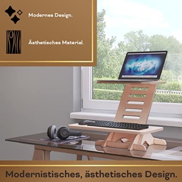 Stehschreibtisch Aufsatz | Stehpult Holz| Standing Desk | Ständer | Schreibtischaufsatz Holz | Stehpulte | Standsome Stehschreibtisch | Steh Schreibtisch | Made in EU - 7