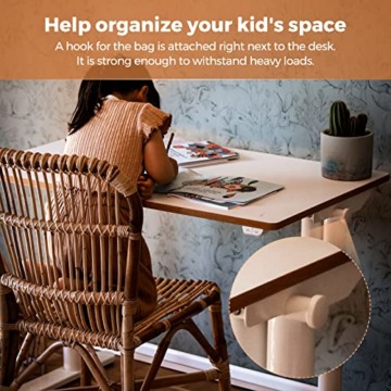SANODESK Höhenverstellbarer Kinderschreibtisch/ergonomischer Schreibtisch - 100×60 SD1 (ohne Stuhl, Weiß) - 5