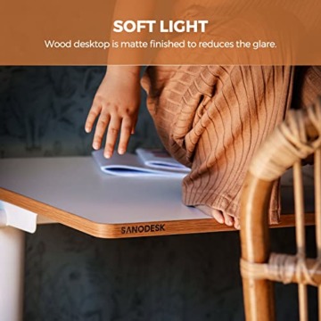 SANODESK Höhenverstellbarer Kinderschreibtisch/ergonomischer Schreibtisch - 100×60 SD1 (ohne Stuhl, Weiß) - 6