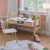 Bellabino Campo Kinderschreibtisch höhenverstellbar aus Holz in weiß/Natur mit 2 Schubladen 1 Ablagefach und 3 Aufbewahrungsfächern, Schreibtisch für Kinder, 75 x 59 x 93 cm - 2