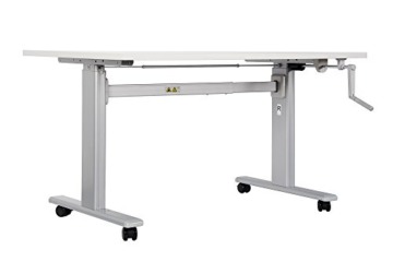 Dila GmbH Bürotisch Schreibtisch manuell höhenverstellbar mit grauen Tischgestell Workstation Büromöbel Arbeitstisch Produktionstisch (100 x 80 cm, Anthrazit) - 3