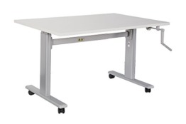 Dila GmbH Bürotisch Schreibtisch manuell höhenverstellbar mit grauen Tischgestell Workstation Büromöbel Arbeitstisch Produktionstisch (100 x 80 cm, Anthrazit) - 1