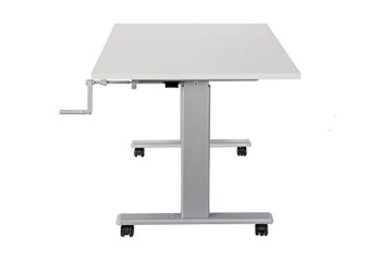 Dila GmbH Bürotisch Schreibtisch manuell höhenverstellbar mit grauen Tischgestell Workstation Büromöbel Arbeitstisch Produktionstisch (100 x 80 cm, Anthrazit) - 5