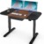 Fenge Höhenverstellbarer Schreibtisch Elektrisch, Runde Tischecke, Sitz-Steh-Schreibtisch mit Schubladen und Kopfhörerhaken, Tischgestell mit Tischplatte, 120 x 60 cm, Braun und Schwarz - 1
