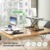 HumanTeck Sitz Steh Schreibtisch, 36 Zoll Höhenverstellbarer Schreibtischaufsatz mit Abnehmbarer Tastaturablage, 92X 40cm Sitz steh Computertisch, 15 kg Kapazität（schwarz+weiß） - 2