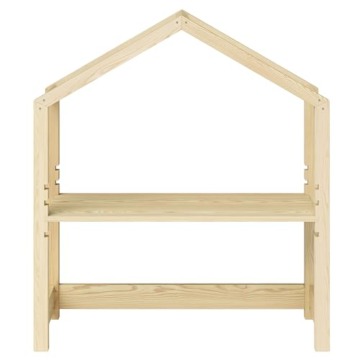 Bellabino höhenverstellbarer Kinderschreibtisch Holme, Schreibtisch 4-Fach höhenverstellbar, Tisch in Hausoptik in Natur, Maße H 127 cm, B 112 cm, T 40 cm - 6