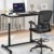 COSTWAY Computertisch höhenverstellbar von 70-107cm, Schreibtisch Mobile mit Rollen, Rollentisch Laptoptisch mit 2 Bremsen, Notebooktisch (Schwarz) - 2