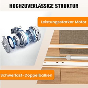 COSTWAY Höhenverstellbarer Schreibtisch, elektrischer Computertisch 140 x 70 cm, mit Stopp-Mechanismus, inkl. Kabelhaterung & Haken, ideal für Homeoffice und Büro (Eiche) - 8