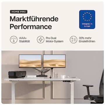 Desktronic Höhenverstellbarer Schreibtisch (200x80cm) - Schreibtisch Höhenverstellbar Elektrisch mit Flüsterleisem Dual-Motor & Touchscreen - Hohe Tragfähigkeit - Stehtisch HomePro - 2