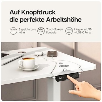 Desktronic Höhenverstellbarer Schreibtisch (200x80cm) - Schreibtisch Höhenverstellbar Elektrisch mit Flüsterleisem Dual-Motor & Touchscreen - Hohe Tragfähigkeit - Stehtisch HomePro - 4
