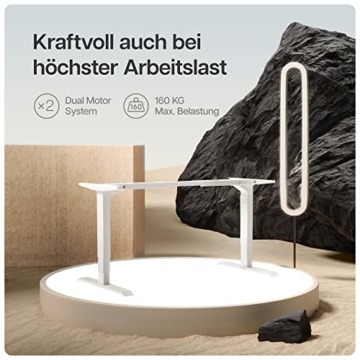 Desktronic Höhenverstellbarer Schreibtisch (200x80cm) - Schreibtisch Höhenverstellbar Elektrisch mit Flüsterleisem Dual-Motor & Touchscreen - Hohe Tragfähigkeit - Stehtisch HomePro - 6
