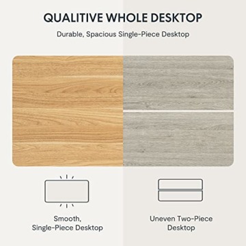 FLEXISPOT Höhenverstellbarer Schreibtisch Basic 160 x 80 cm Elektrisch, FSC-Zertifiziert, 2-Fach-Teleskop - Ergonomisches Sitz-Stehpult mit Tischplatte (Weiß Gestell, Ahorn) - 6