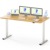 FLEXISPOT Höhenverstellbarer Schreibtisch Basic 160 x 80 cm Elektrisch, FSC-Zertifiziert, 2-Fach-Teleskop - Ergonomisches Sitz-Stehpult mit Tischplatte (Weiß Gestell, Ahorn) - 1