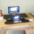 HumanTeck Sitz Steh Schreibtisch, 36 Zoll Höhenverstellbarer Schreibtischaufsatz mit Abnehmbarer Tastaturablage, 92X 40cm Sitz Steh Computertisch, 15 kg Tragkraft(schwarz). - 2