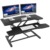 HumanTeck Sitz Steh Schreibtisch, 36 Zoll Höhenverstellbarer Schreibtischaufsatz mit Abnehmbarer Tastaturablage, 92X 40cm Sitz Steh Computertisch, 15 kg Tragkraft(schwarz). - 1
