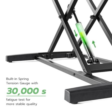 HumanTeck Sitz Steh Schreibtisch, 36 Zoll Höhenverstellbarer Schreibtischaufsatz mit Abnehmbarer Tastaturablage, 92X 40cm Sitz Steh Computertisch, 15 kg Tragkraft(schwarz). - 7