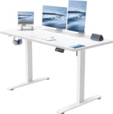 JUMMICO Höhenverstellbarer Schreibtisch 120x60 cm, Schreibtisch Höhenverstellbar Elektrisch Ergonomischer Steh-Sitz Tisch Computertisch Höhenverstellbar Stehschreibtisch Adjustable Desk(Weiß) - 1