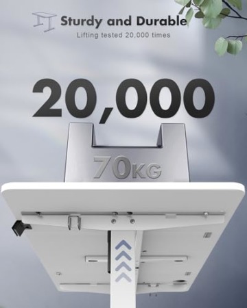 JUMMICO Höhenverstellbarer Schreibtisch 120x60 cm, Schreibtisch Höhenverstellbar Elektrisch Ergonomischer Steh-Sitz Tisch Computertisch Höhenverstellbar Stehschreibtisch Adjustable Desk(Weiß) - 5