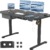 JUMMICO Höhenverstellbarer Schreibtisch 140x70 cm mit Schubladen, Schreibtisch Höhenverstellbar Elektrisch mit USB-Buchse und Kabelwanne,Steh-Sitztisch Stehpult mit Rollen (Schwarz) - 1