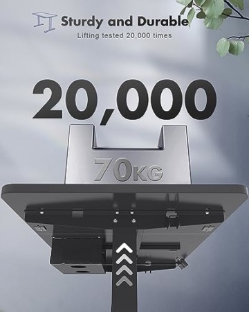 JUMMICO Höhenverstellbarer Schreibtisch 140x70 cm mit Schubladen, Schreibtisch Höhenverstellbar Elektrisch mit USB-Buchse und Kabelwanne,Steh-Sitztisch Stehpult mit Rollen (Schwarz) - 7