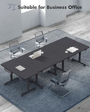 JUMMICO Höhenverstellbarer Schreibtisch 140x70 cm mit Schubladen, Schreibtisch Höhenverstellbar Elektrisch mit USB-Buchse und Kabelwanne,Steh-Sitztisch Stehpult mit Rollen (Schwarz) - 8