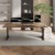 JUMMICO Höhenverstellbarer Schreibtisch 160 x 80 cm mit Kabelwanne, Schreibtisch Höhenverstellbar Elektrisch Stehpult mit USB-Buchse, Ergonomischer Steh-Sitz Tisch mit 360°Rollen,Vintage-Braun - 2