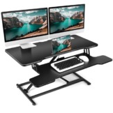 KIDINIX Stehpult Höhenverstellbarer Schreibtisch mit Tastaturablage 92 x 41CM，Steh-Sitz Schreibtisch Höhenverstellbar für PC-Computerbildschirm, Laptop und Büro Zuhause Belastbar bis 15 kg - 1