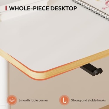 SANODESK SK1W Kinderschreibtisch mit Verstellbarer Höhe, Höhverstellbarer Schreibtisch, Ergonomischer Schreibtisch, Studienpult für Kinder jeden Alters -120 * 60CM, 80KG (Weiß) - 7