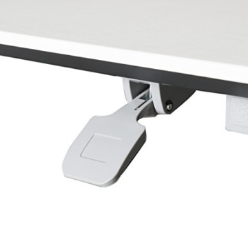 Seville Classics Airlift 137 cm pneumatisch höhenverstellbarer mobiler Steh-Sitz-Tisch (74,4 bis 110,4 cm H), weiß - 6