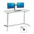 Seville Classics Airlift 137 cm pneumatisch höhenverstellbarer mobiler Steh-Sitz-Tisch (74,4 bis 110,4 cm H), weiß - 1