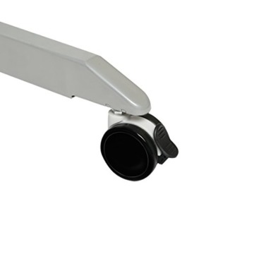 Seville Classics Airlift 137 cm pneumatisch höhenverstellbarer mobiler Steh-Sitz-Tisch (74,4 bis 110,4 cm H), weiß - 8