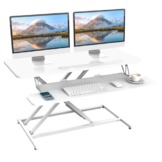 ERGOMAKER Stehpult Höhenverstellbarer Schreibtisch, 91 x 40cm Schnell Sitz Steh Computertisch für Zwei Monitore - 1