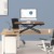 FITUEYES Stehpult, Sitz Steh Schreibtisch, Höhenverstellbarer Schreibtischaufsatz, Sitz Steh Schreibtischaufsatz mit Gasfeder, Aufsatz Schreibtisch Für Büro Zuhause, 78x52 cm, Braun - 2