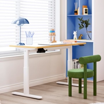 FLEXISPOT Kinderschreibtisch, Elektrischer Höhenverstellbarer Schreibtisch 120 x 60 cm, für Kinder jeden Alters, Ergonomischer Tischplatte, 80 kg Belastbarkeit, einfache Montage (weiß) - 2