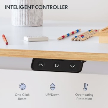 FLEXISPOT Kinderschreibtisch, Elektrischer Höhenverstellbarer Schreibtisch 120 x 60 cm, für Kinder jeden Alters, Ergonomischer Tischplatte, 80 kg Belastbarkeit, einfache Montage (weiß) - 6