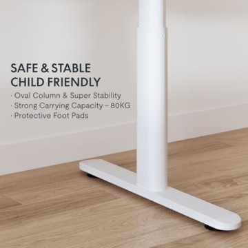 FLEXISPOT Kinderschreibtisch, Elektrischer Höhenverstellbarer Schreibtisch 120 x 60 cm, für Kinder jeden Alters, Ergonomischer Tischplatte, 80 kg Belastbarkeit, einfache Montage (weiß) - 9