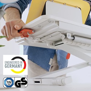 Leitz Schreibtisch-Aufsatz, Kompakter, Höhenverstellbarer Aufsatz für Laptops, TÜV- & IGR-zertifiziert, Schmal & Platzsparend, 700 x 350 mm, Ergo Cosy Serie, Weiß & Grau, 65330085 - 6